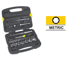 24PC 1/2 Drive 6 Point Metric Socket Set